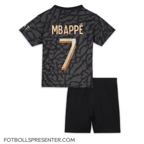 Paris Saint-Germain Kylian Mbappe #7 Tredje tröja Barn 2023-24 Kortärmad (+ korta byxor)